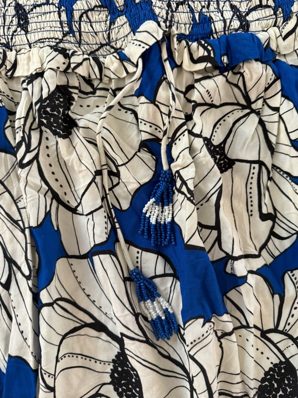 Farm Rio x‎ Anthropologie Strapless Smocked Ruffle Mini Dress Large - Picture 5 of 9